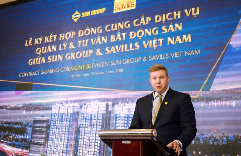 Đại diện Savills Việt Nam - ông Matthew Powell phát biểu tại sự kiện.